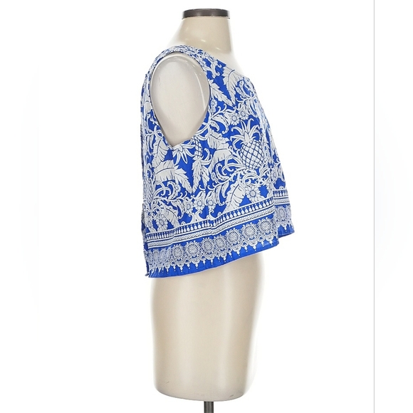 Rachel Zoe Blue Linen Blend Cropped Blouse – Size S - Picture 5 of 9